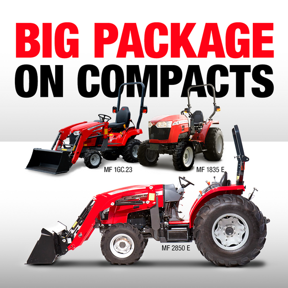 Get the BIG PACKAGE on Massey Ferguson compact tractors!